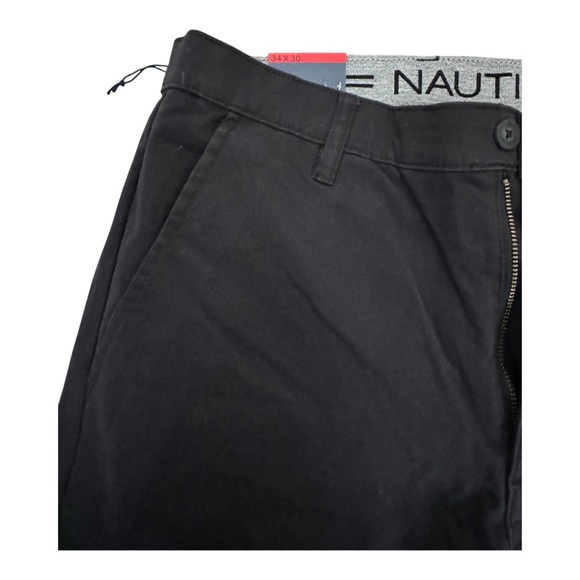 Nautica Men’s Straight Fit Black‎ Pants Size  | Cotton Stretch Chino Style - Picture 7 of 13
